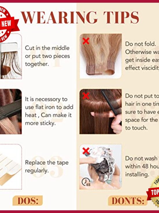 16 Inch Tape In Human Hair Extensions 50g 20pcs Real Hair  display picture 2